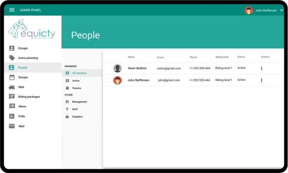 A Functional Riding School Web Portal — product screenshot 2